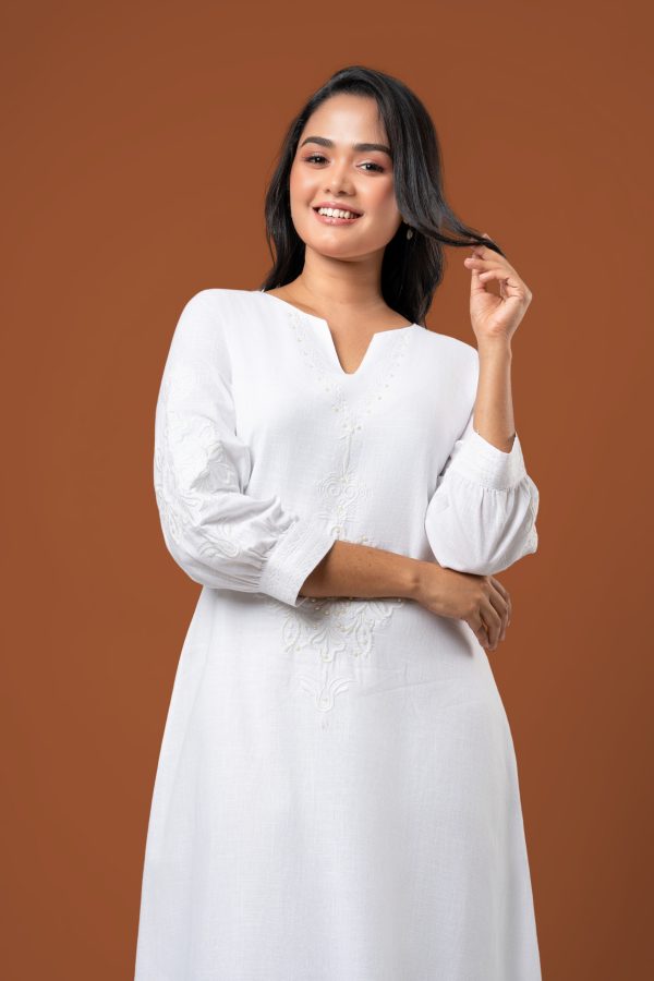 Embellishment Detail Embroidered Midi Dress - Image 3