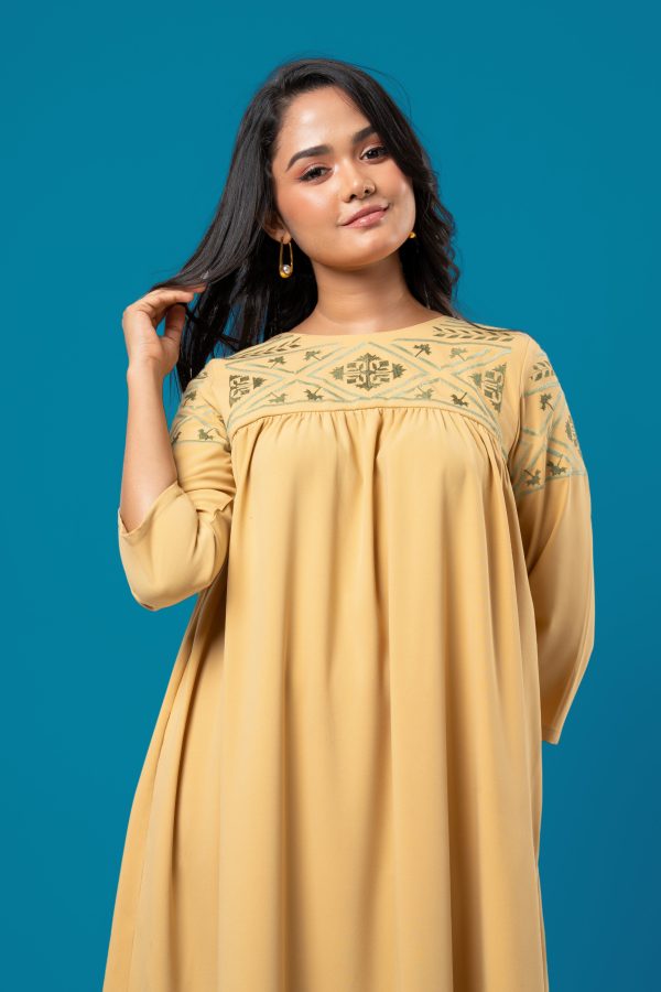 Embroidery detailed Midi Tent Dress - Image 2