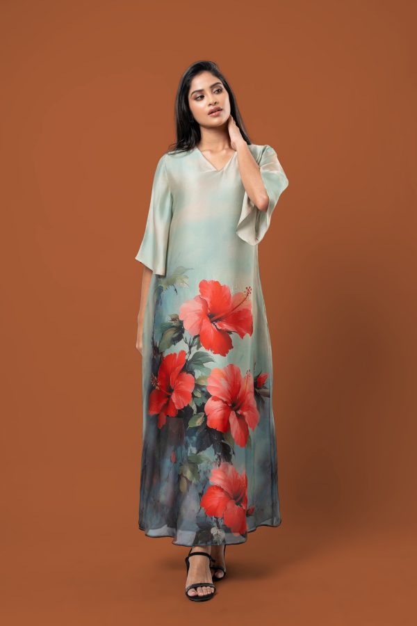 Hibiscus Patterned Maxi Dress - Image 4