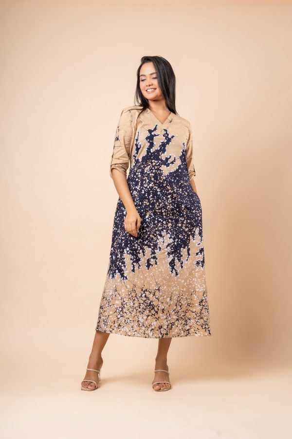 Splatter Patterned Batik Maxi Dress - Image 5