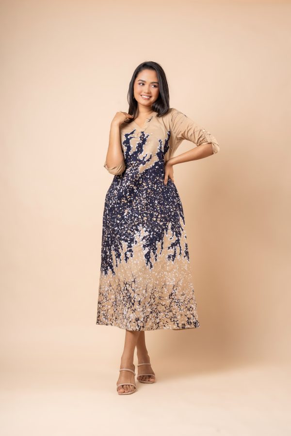 Splatter Patterned Batik Maxi Dress - Image 3