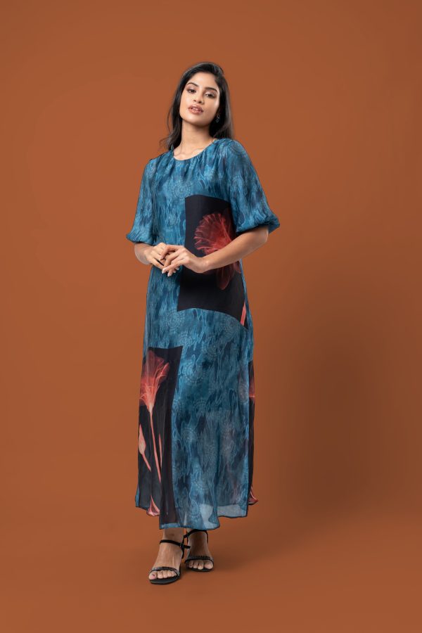 Floral Motif Patterned Maxi Dress - Image 2