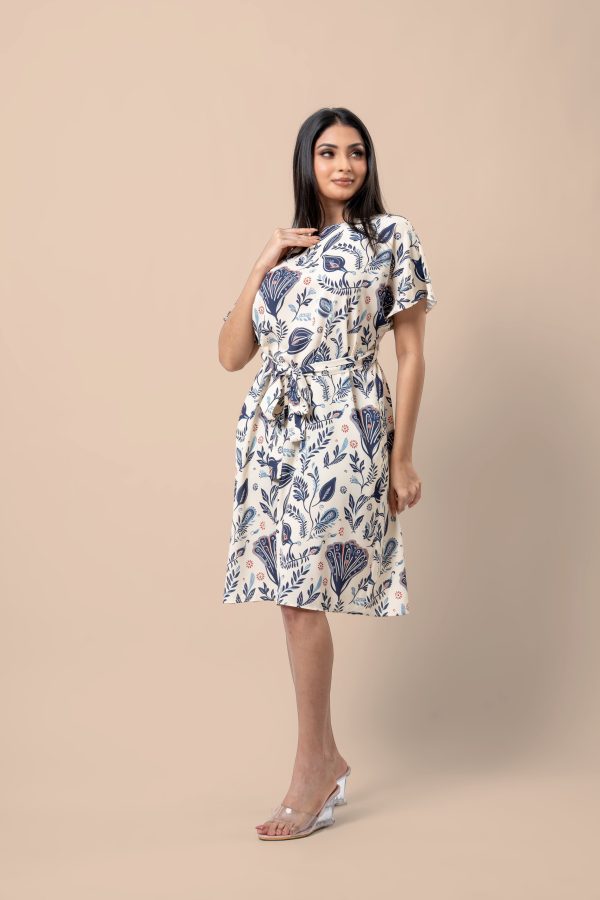 Floral Patterned Maggie Sleeve Short Dress - Image 4