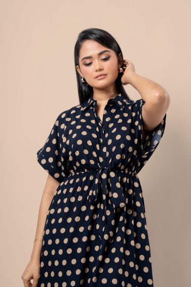 Tie-Up Detail Maggie Sleeve Short Dress