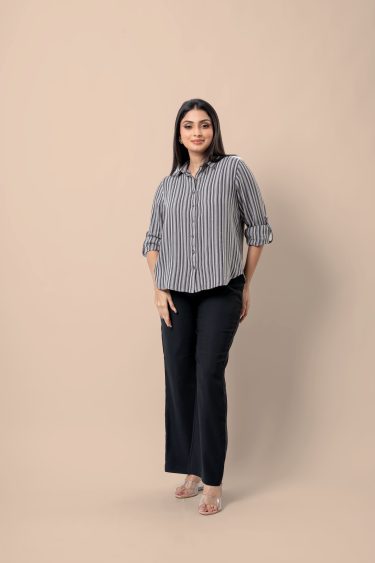 Stripe Patterned Shirt Blouse