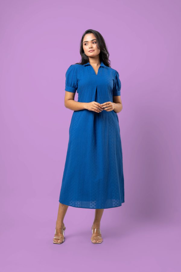 Pleat Detailed Puff Sleeve Maxi Dress - Image 5