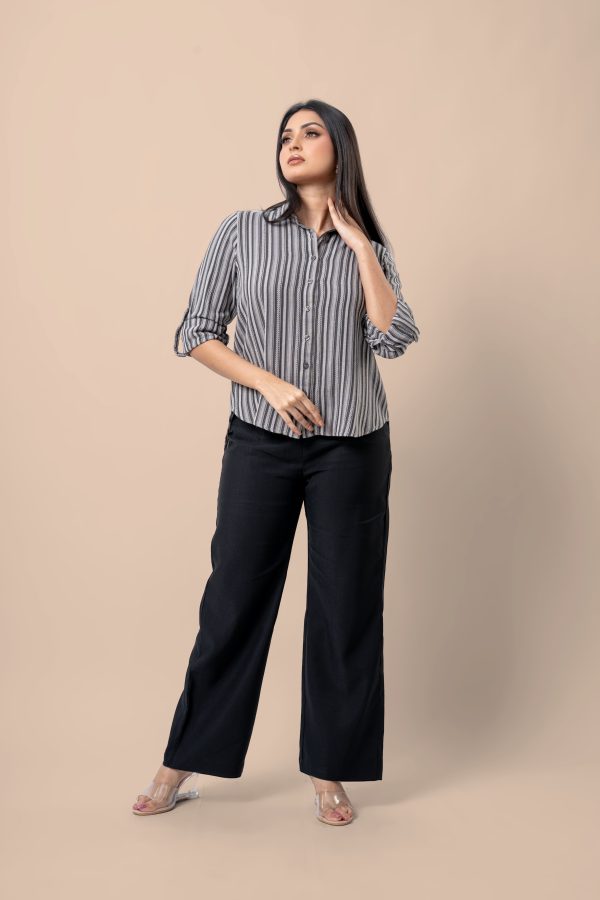 Stripe Patterned Shirt Blouse - Image 2