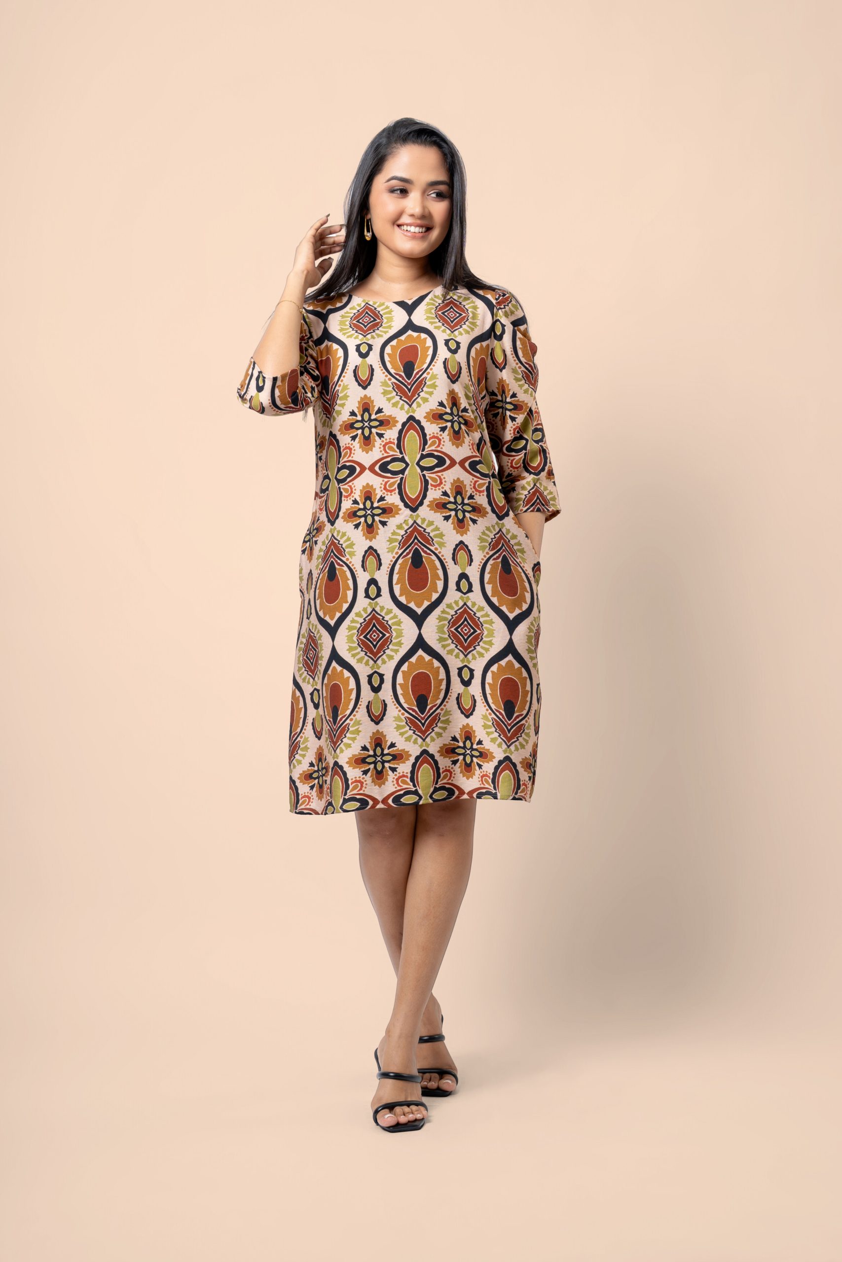 Ruched Sleeve Detail Short Dress - Image 3