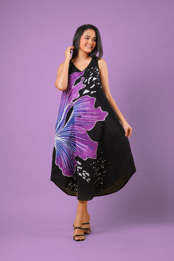 Sleeveless Floral Patterned Midi Dress - Image 5