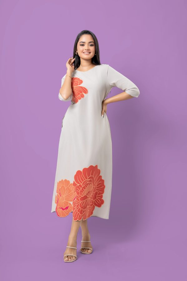 Floral Applique Detail Maxi Dress - Image 5