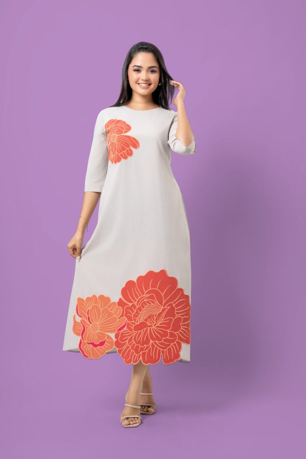 Floral Applique Detail Maxi Dress - Image 3