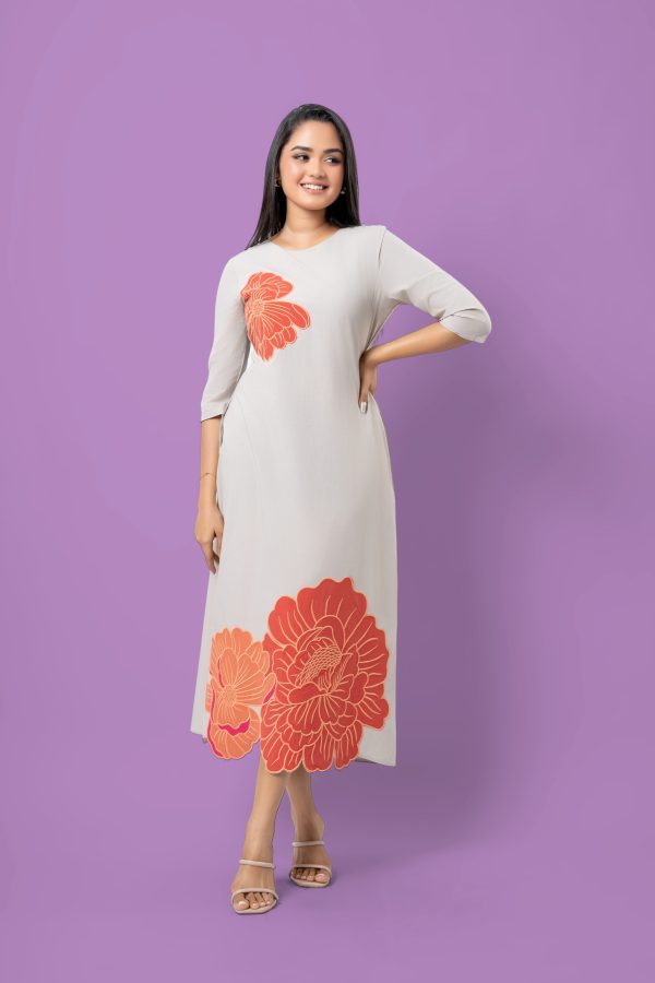 Floral Applique Detail Maxi Dress - Image 2