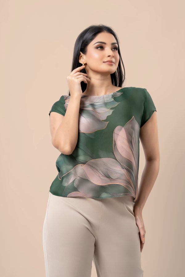 Floral Patterned Cap Sleeve Blouse - Image 2