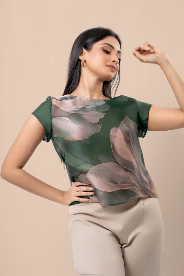 Floral Patterned Cap Sleeve Blouse - Image 3