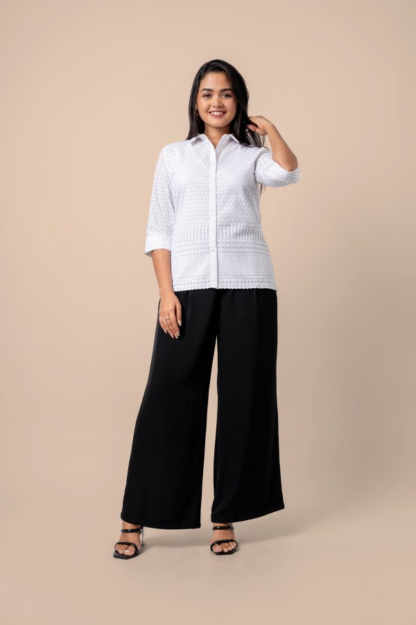 Scallop Hem Shirt Blouse - Image 4