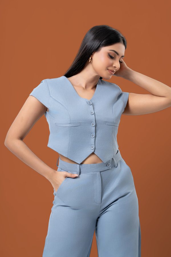 Cap Sleeve Crop Top and Pants Set - Image 4