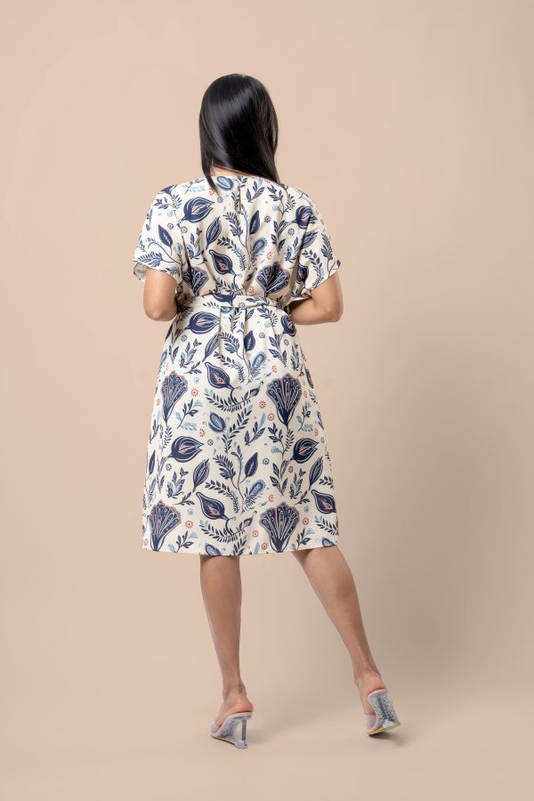 Floral Patterned Maggie Sleeve Short Dress - Image 5