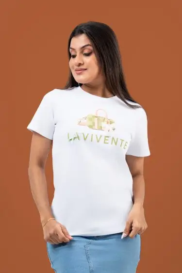 Bow Detail Graphic Printed T-Shirt