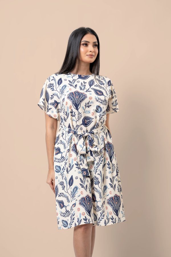 Floral Patterned Maggie Sleeve Short Dress - Image 2