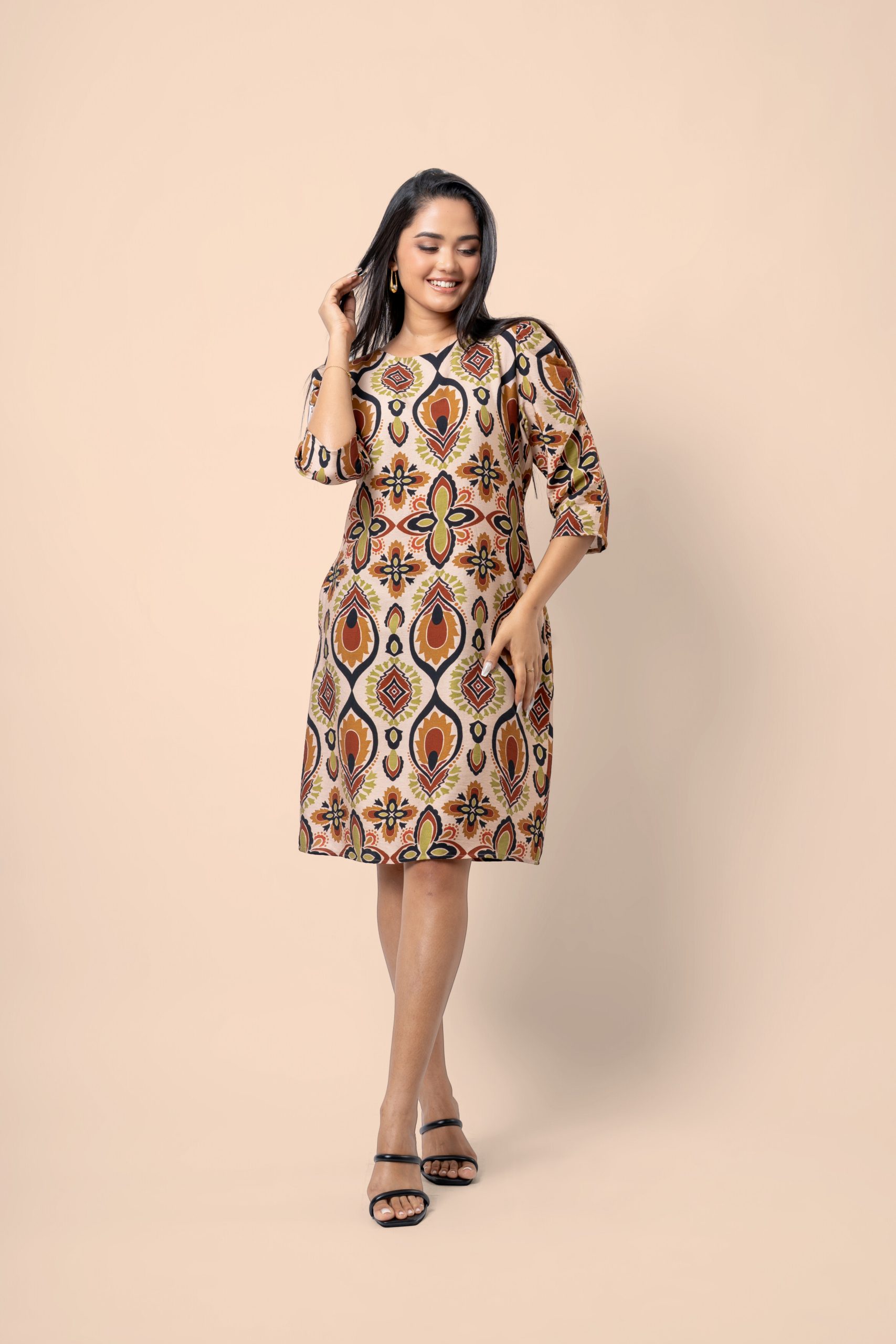 Ruched Sleeve Detail Short Dress - Image 4