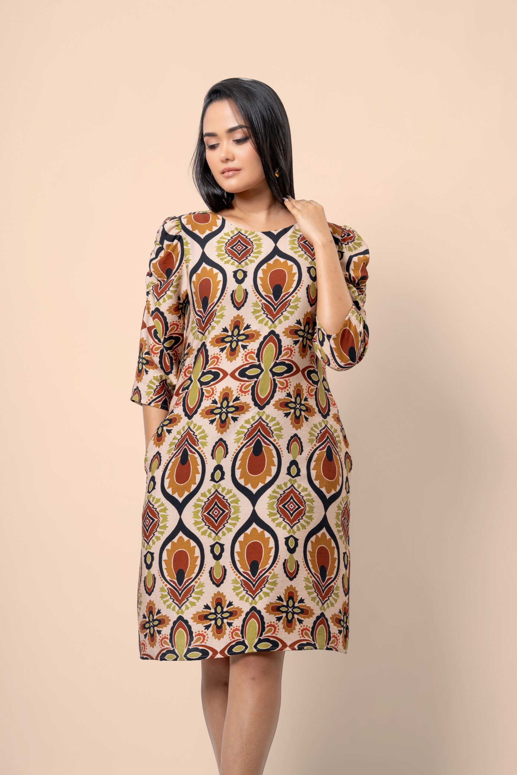 Ruched Sleeve Detail Short Dress - Image 5