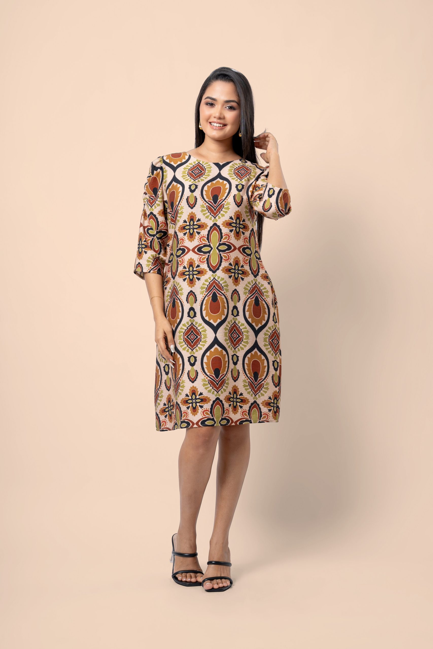 Ruched Sleeve Detail Short Dress - Image 2