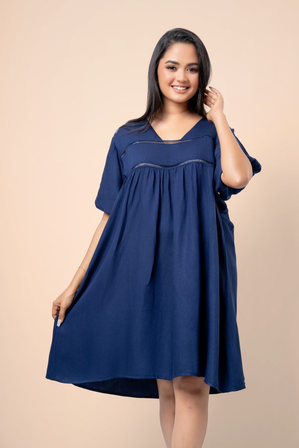 Baggy Sleeve Lace Detailed Oversized Short Dress - Image 2
