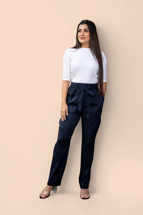 Waistband Tie-Up Pencil Cut Pant - Image 3