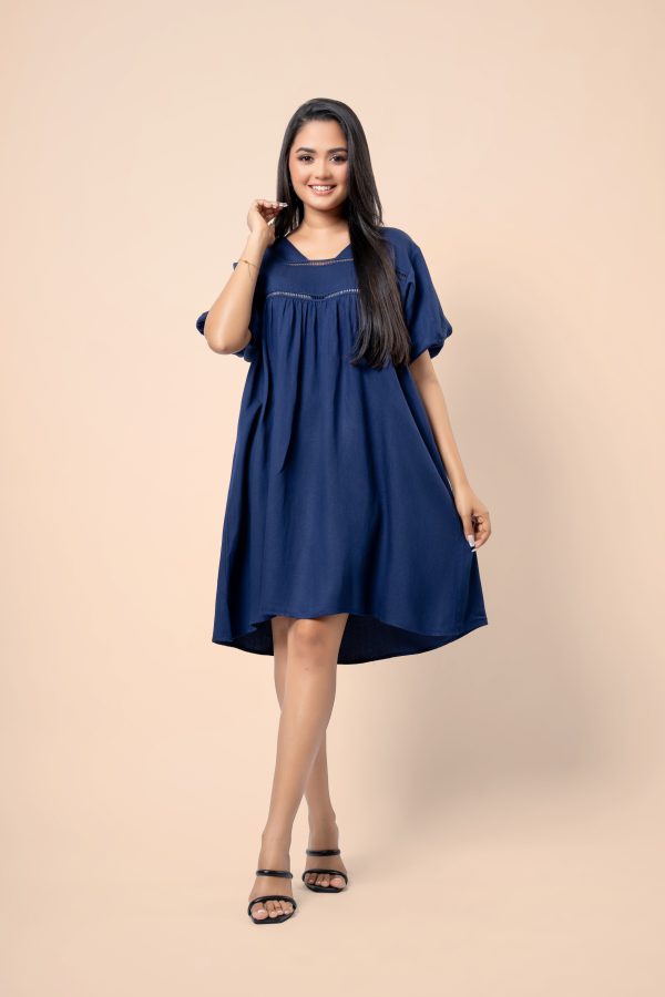 Baggy Sleeve Lace Detailed Oversized Short Dress - Image 4