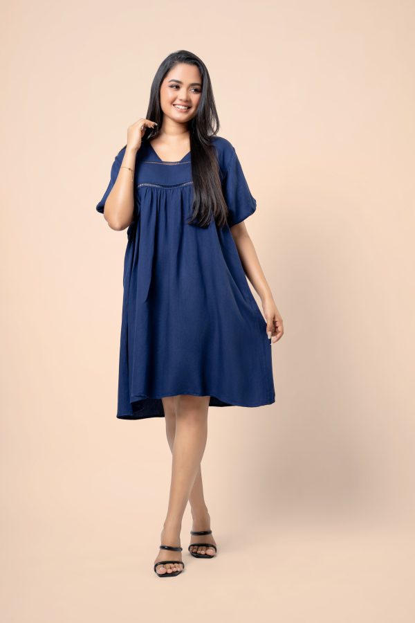 Baggy Sleeve Lace Detailed Oversized Short Dress - Image 5