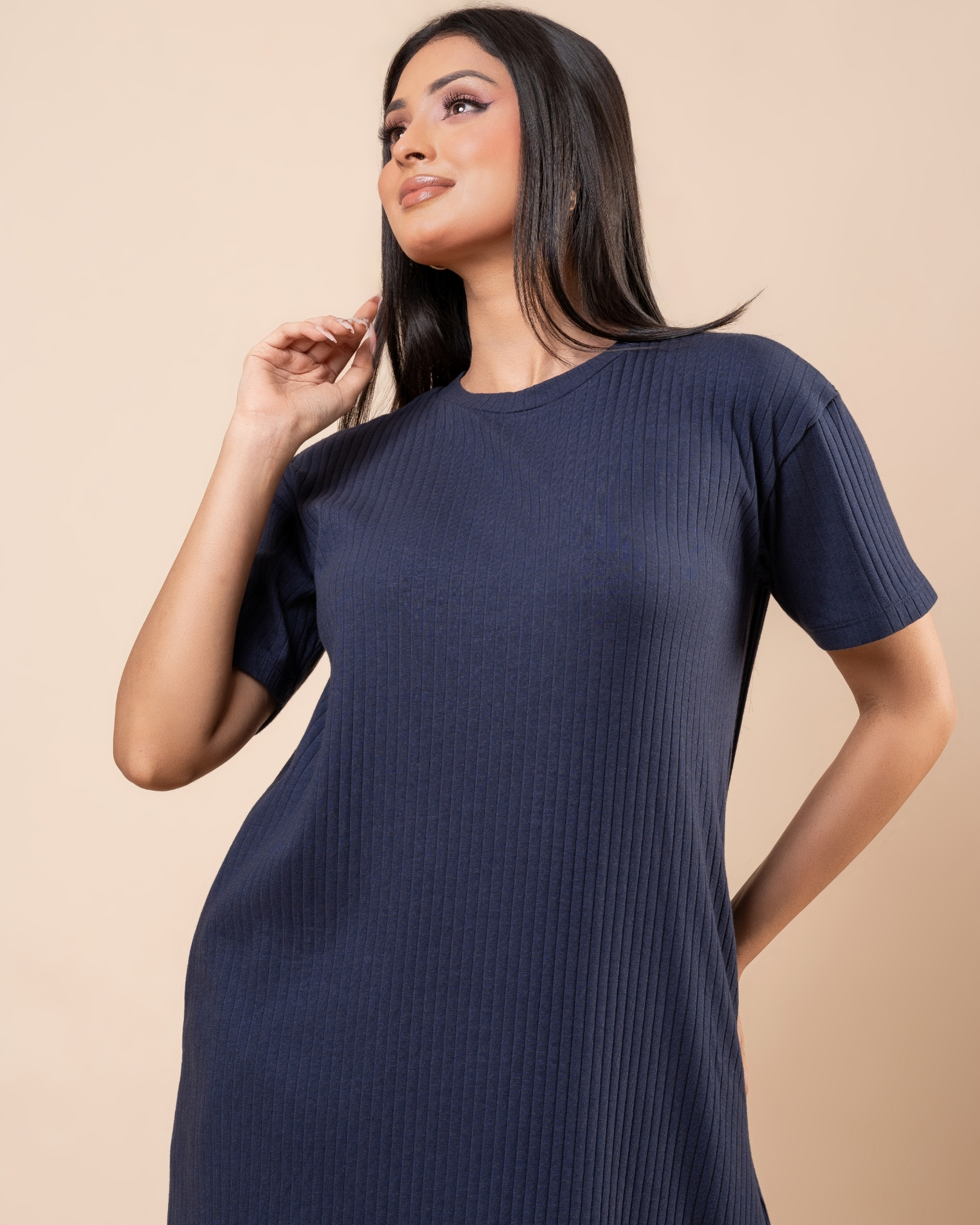 Drop Shoulder Detail Midi T-Shirt Dress - Image 3