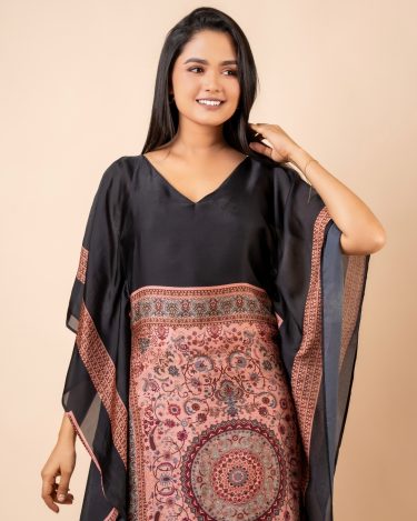 V-Neck Midi Kaftan Dress