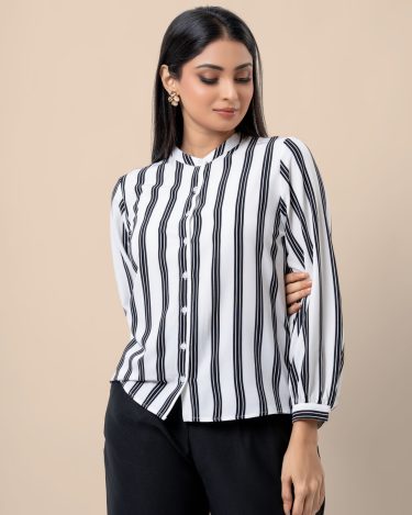 Stripe Patterned Shirt Blouse