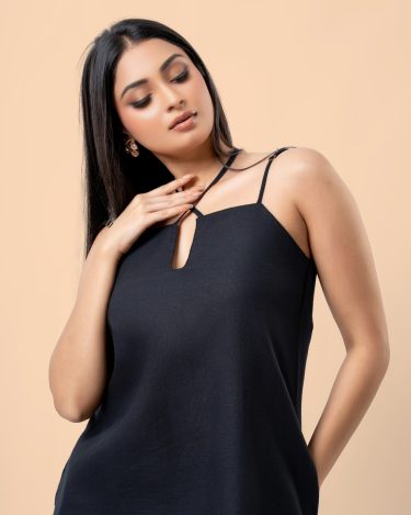 Multi Strap Detail Midi Dress