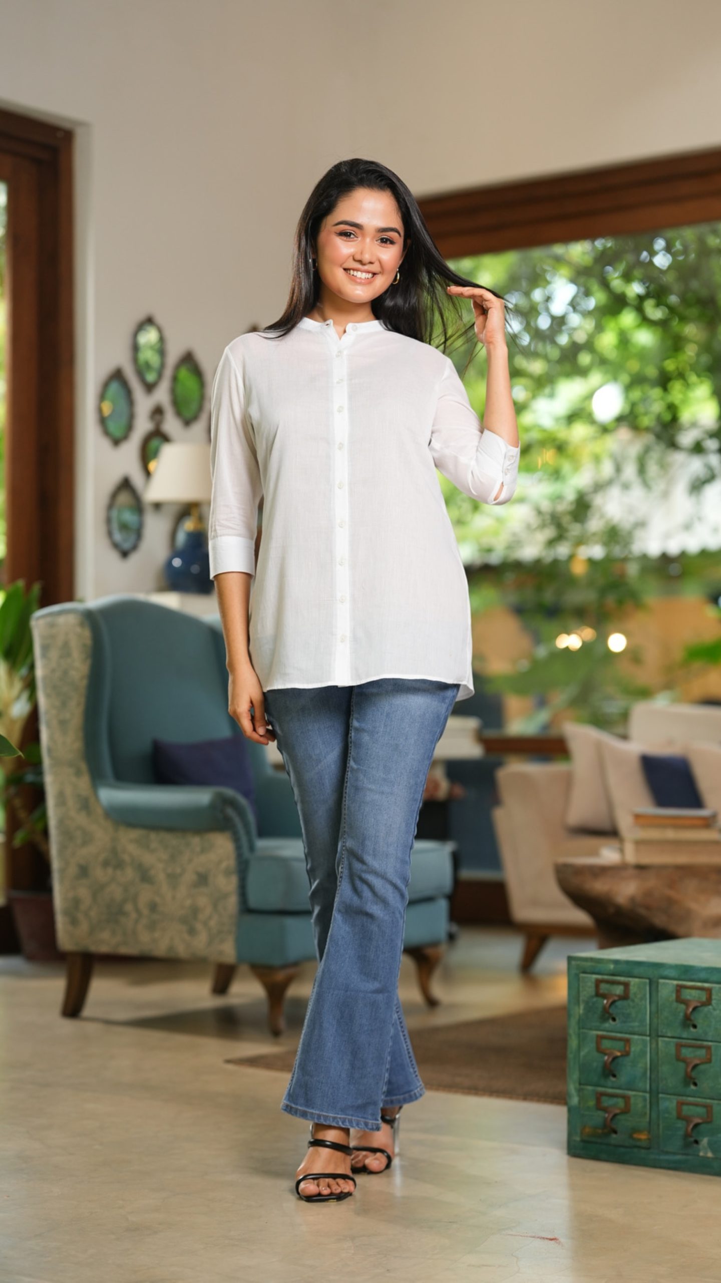 Chinese Collar Long Shirt - Image 4