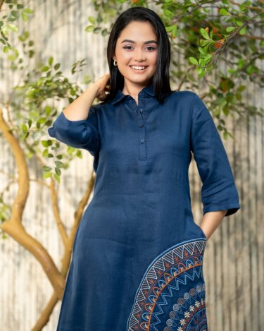 Mandala Embroidery Maxi Dress