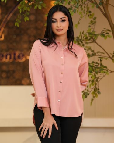 Metallic Button Detail Shirt Blouse