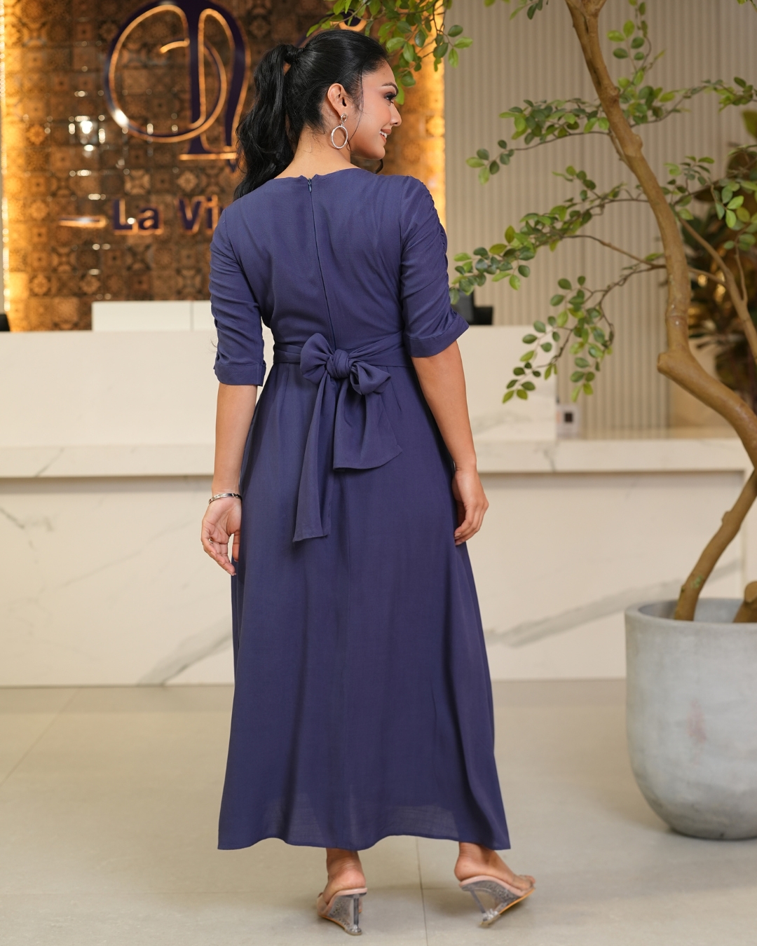 Front Twist Detail Embroidered Maxi Dress - Image 5